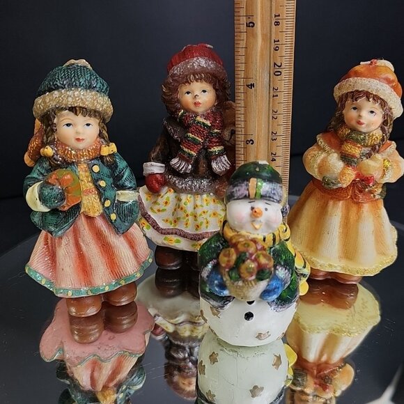 Gorgeous Candle Girls And Santa Christmas Decorations Unlit Wax Glitter Gift - Picture 7 of 10